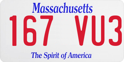MA license plate 167VU3