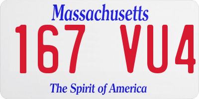MA license plate 167VU4