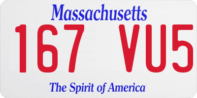 MA license plate 167VU5