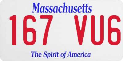 MA license plate 167VU6