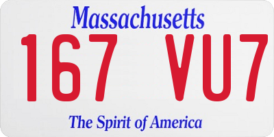MA license plate 167VU7
