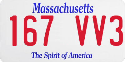 MA license plate 167VV3