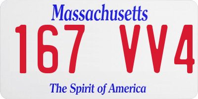 MA license plate 167VV4