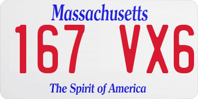 MA license plate 167VX6