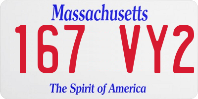 MA license plate 167VY2