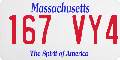MA license plate 167VY4