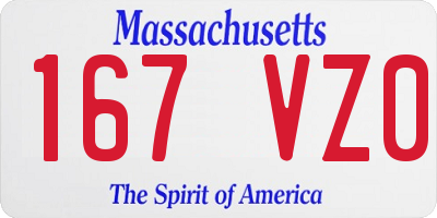 MA license plate 167VZ0