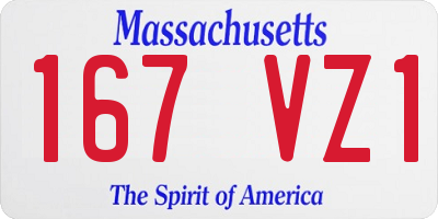 MA license plate 167VZ1
