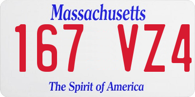 MA license plate 167VZ4