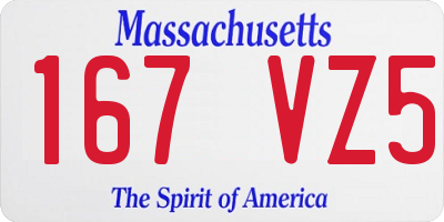 MA license plate 167VZ5