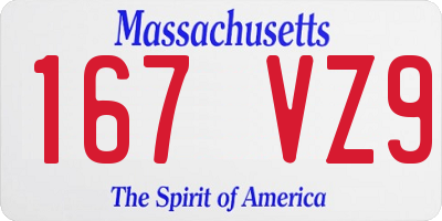 MA license plate 167VZ9