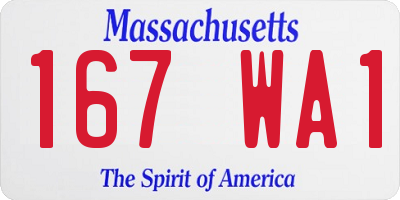 MA license plate 167WA1
