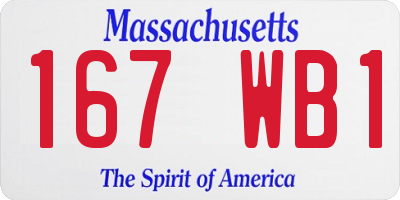 MA license plate 167WB1