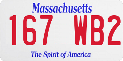 MA license plate 167WB2