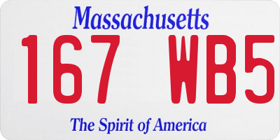 MA license plate 167WB5