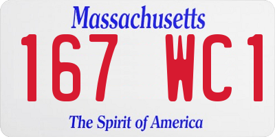 MA license plate 167WC1