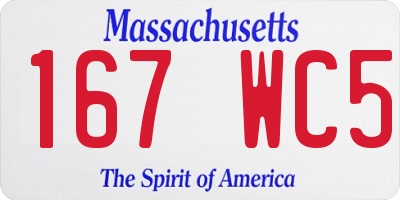 MA license plate 167WC5