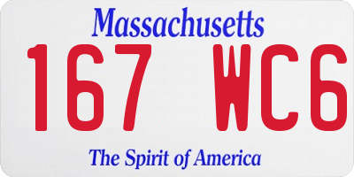 MA license plate 167WC6