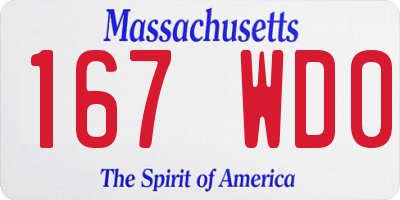 MA license plate 167WD0