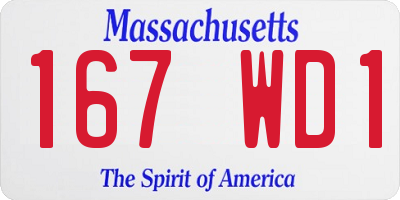 MA license plate 167WD1
