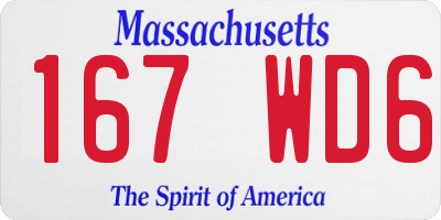 MA license plate 167WD6