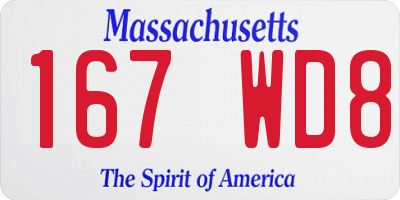 MA license plate 167WD8