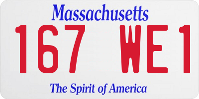 MA license plate 167WE1