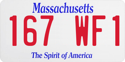MA license plate 167WF1