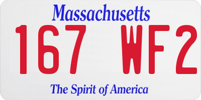 MA license plate 167WF2