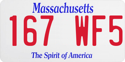 MA license plate 167WF5