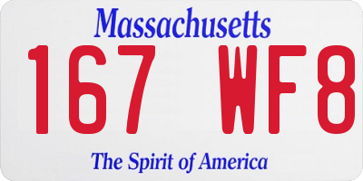 MA license plate 167WF8