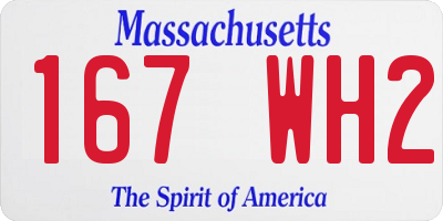 MA license plate 167WH2