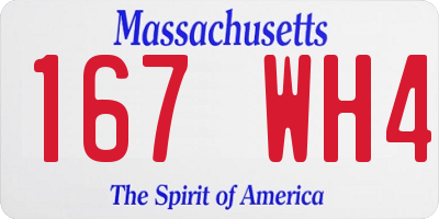 MA license plate 167WH4
