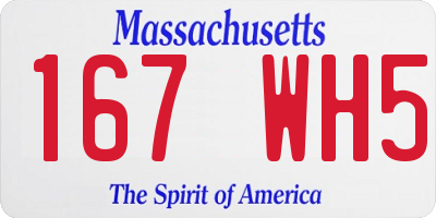 MA license plate 167WH5