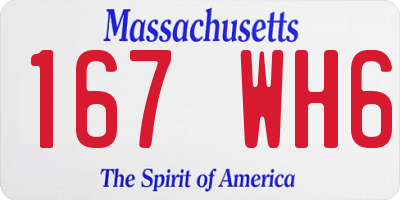 MA license plate 167WH6