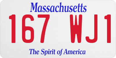 MA license plate 167WJ1