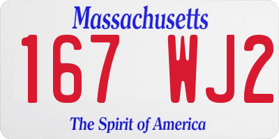 MA license plate 167WJ2