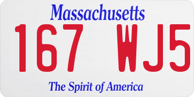 MA license plate 167WJ5