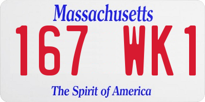 MA license plate 167WK1