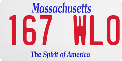 MA license plate 167WL0