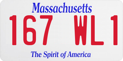 MA license plate 167WL1
