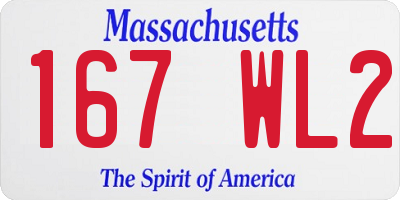 MA license plate 167WL2