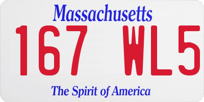MA license plate 167WL5