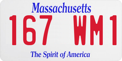 MA license plate 167WM1