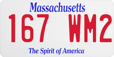 MA license plate 167WM2