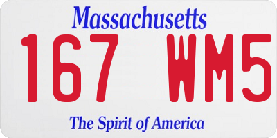 MA license plate 167WM5
