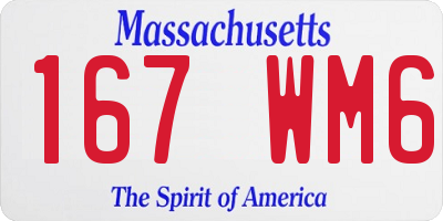 MA license plate 167WM6