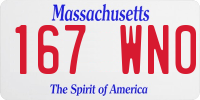 MA license plate 167WN0
