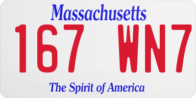 MA license plate 167WN7