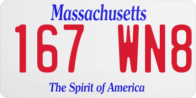 MA license plate 167WN8